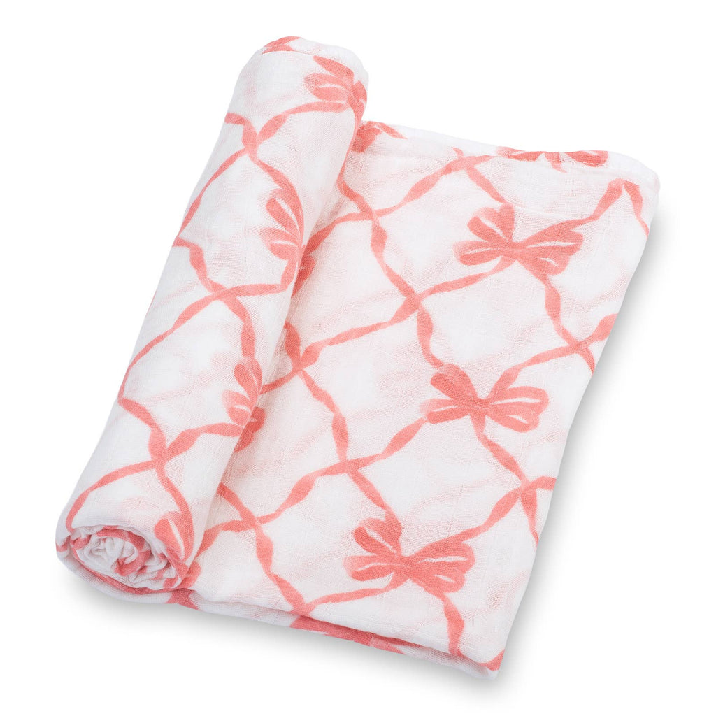 Baby Muslin Swaddle Blanket Beautiful Bows