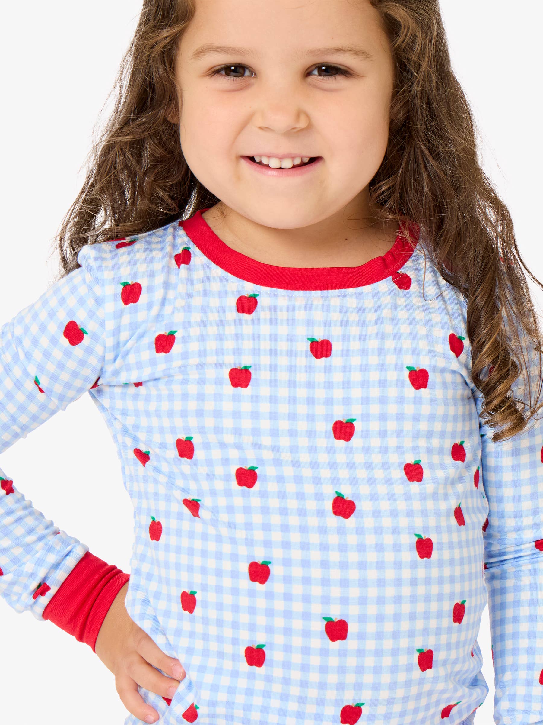 SoftSnooze™ Apple Orchard Gingham Kids Pajama Set