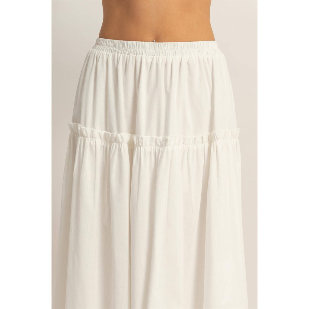 Tiered Eyelet Maxi Skirt
