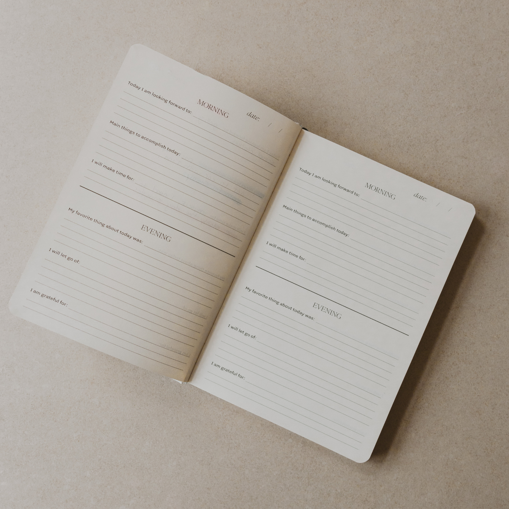 Be Mindful Prompted Striped Journal