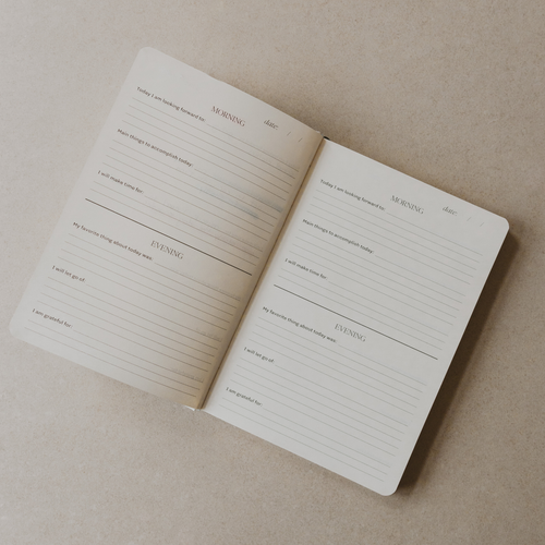 Be Mindful Prompted Striped Journal