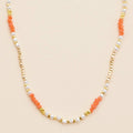 Glass Pearl & Metal Beaded Necklace