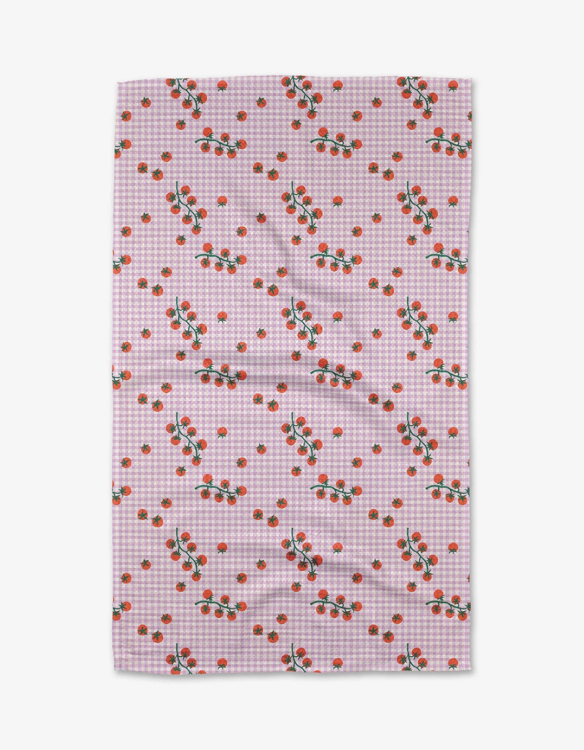 Geometry Tomato Gingham Kitchen Tea Towel