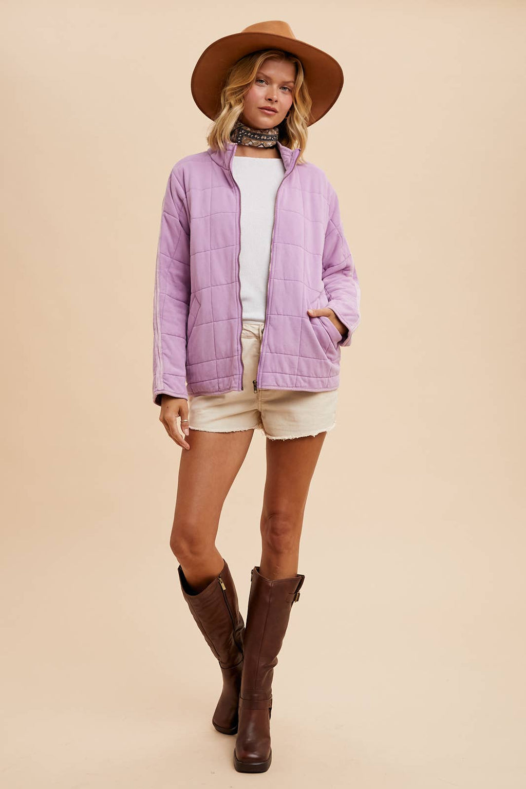 Garment Washed Quilted Jacket