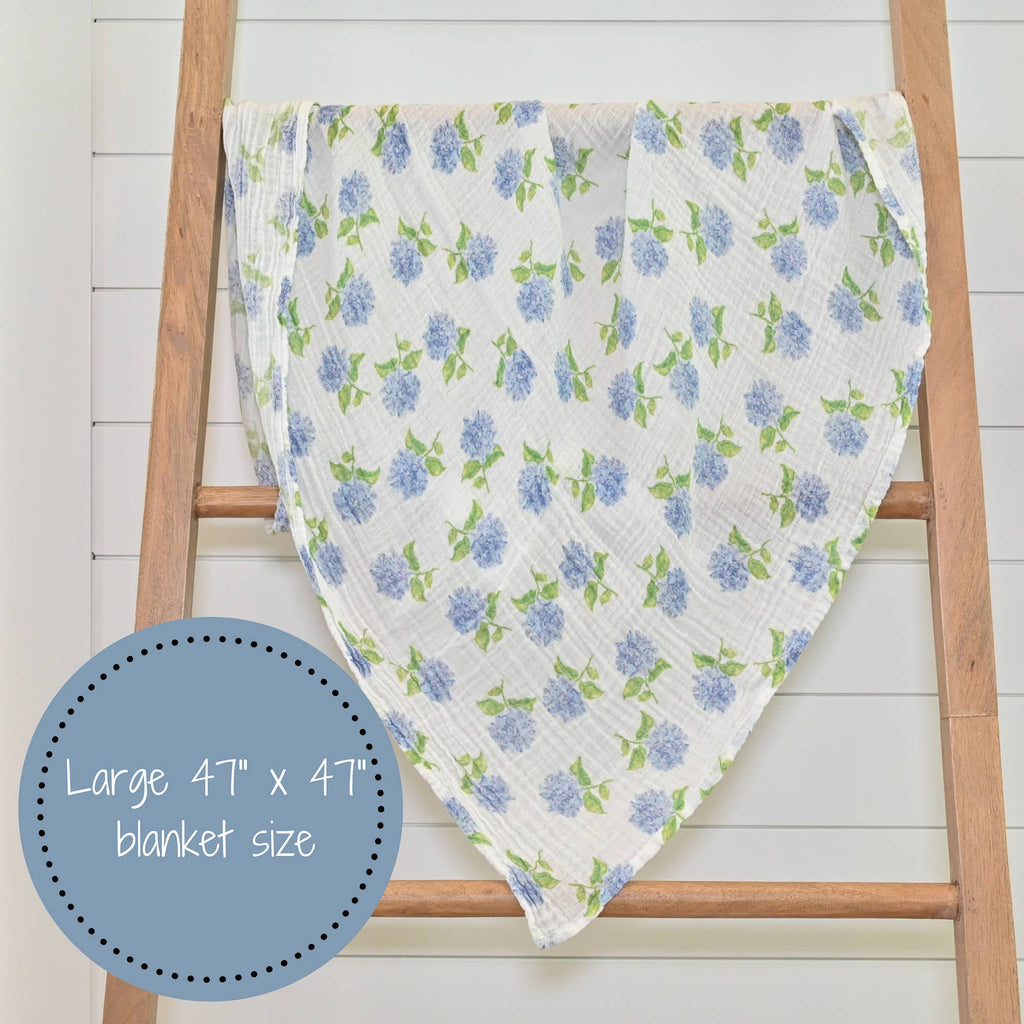 Baby Muslin Swaddle Blanket Hydrangea