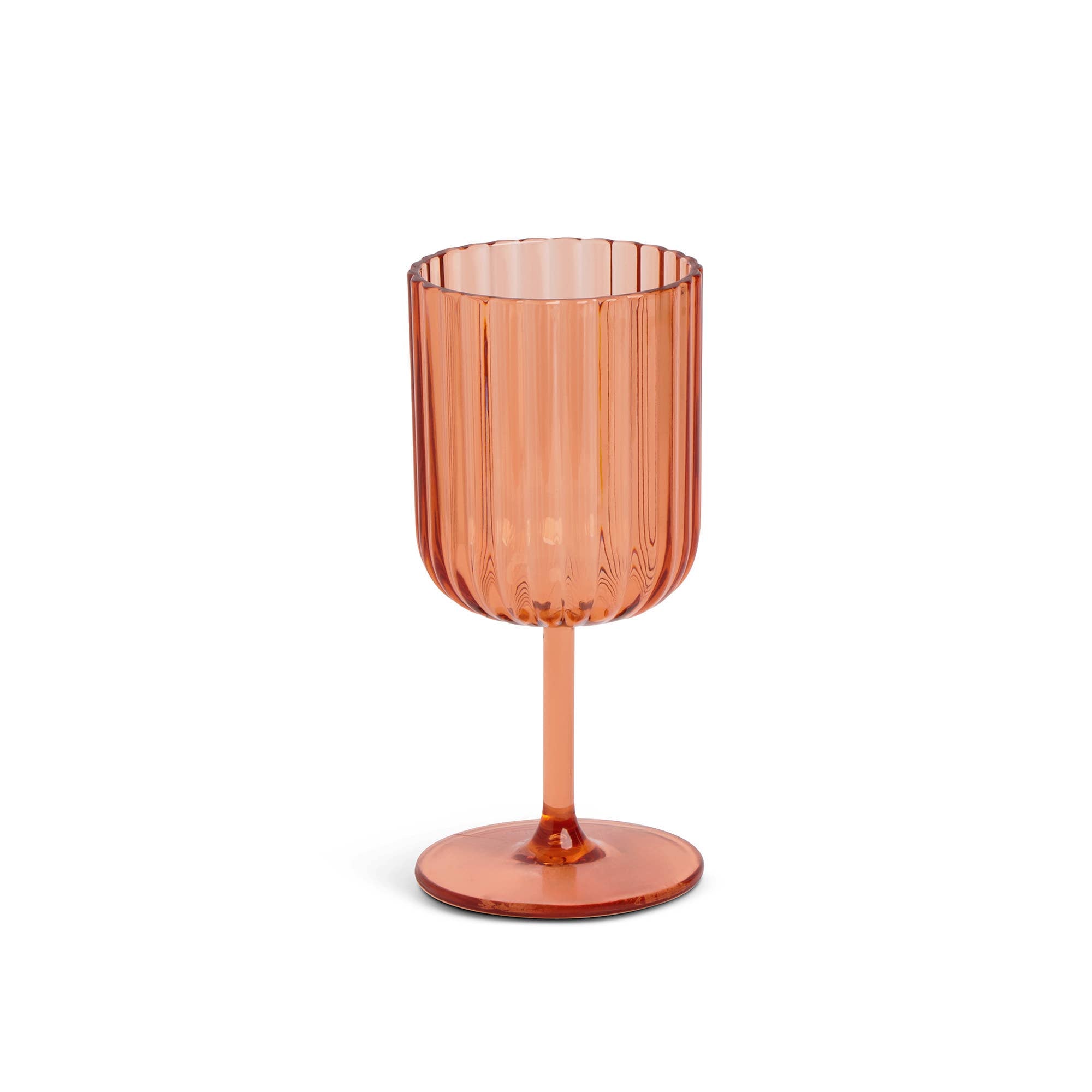 10.5oz Acrylic Ribbed Wine Glass