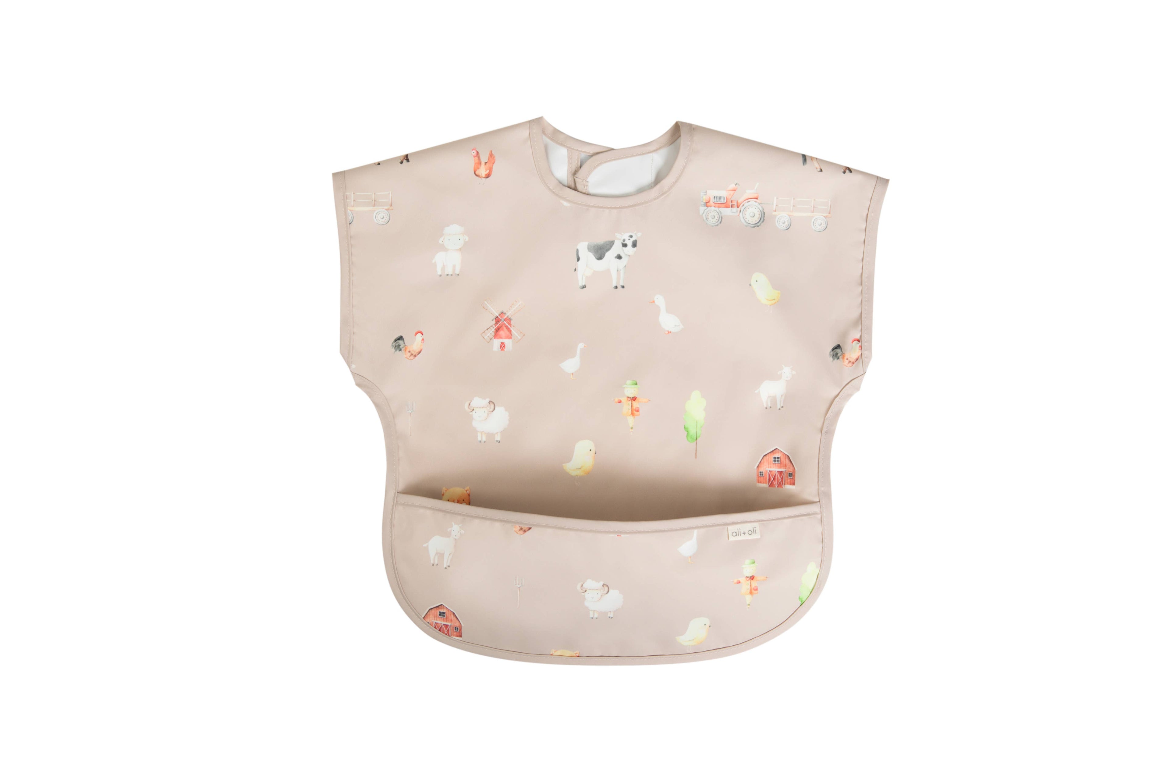 Farm Smock Bib for Baby & Toddler Short Sleeve