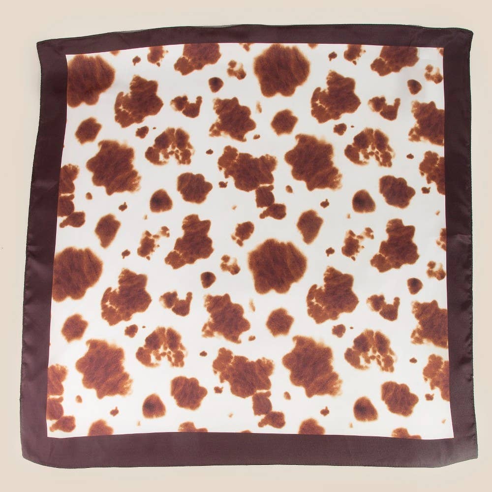 Brown Cow Print  Bandana Scarf