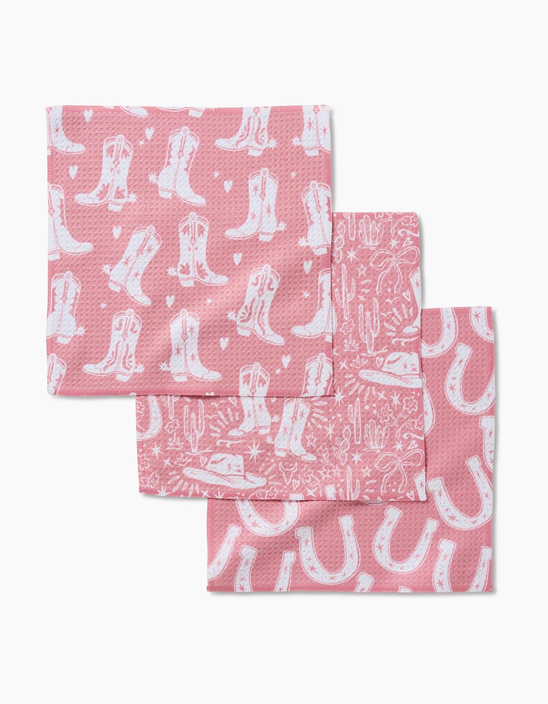 Geometry Chic Lucky Boots Dishcloth Set