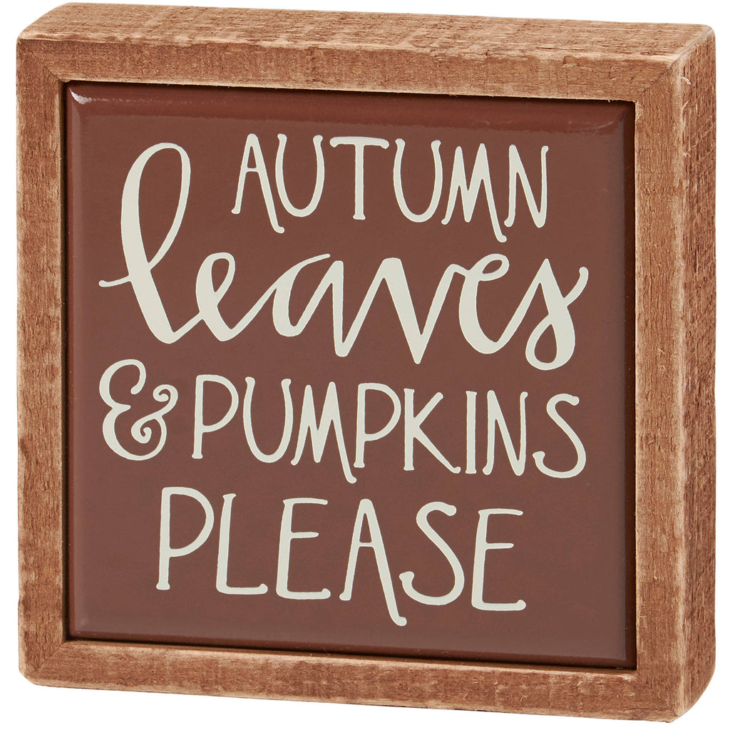 Autumn Leaves Mini Box Sign