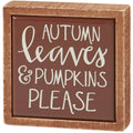 Autumn Leaves Mini Box Sign