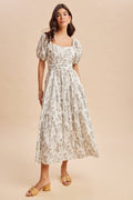 Floral Tiered Square Neck Maxi Dress