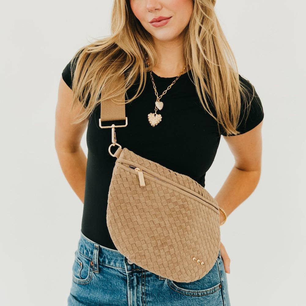 Pretty Simple Suede Westlyn Woven Bum Bag