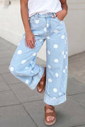 Polka Dot Ankle Length Jeans