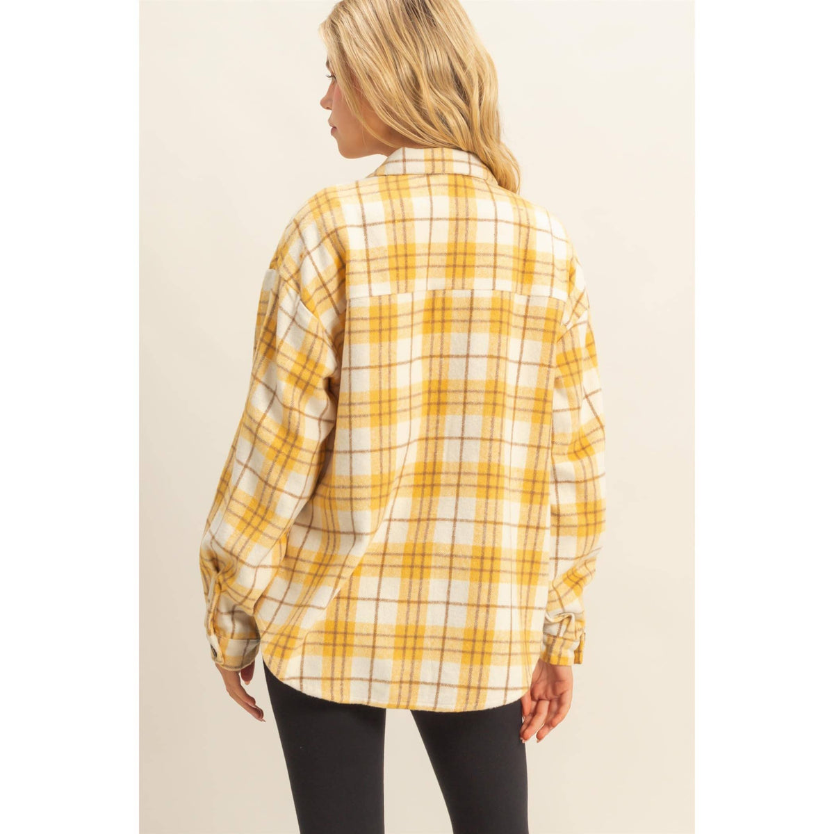 Yellow Collared Plaid Shacket