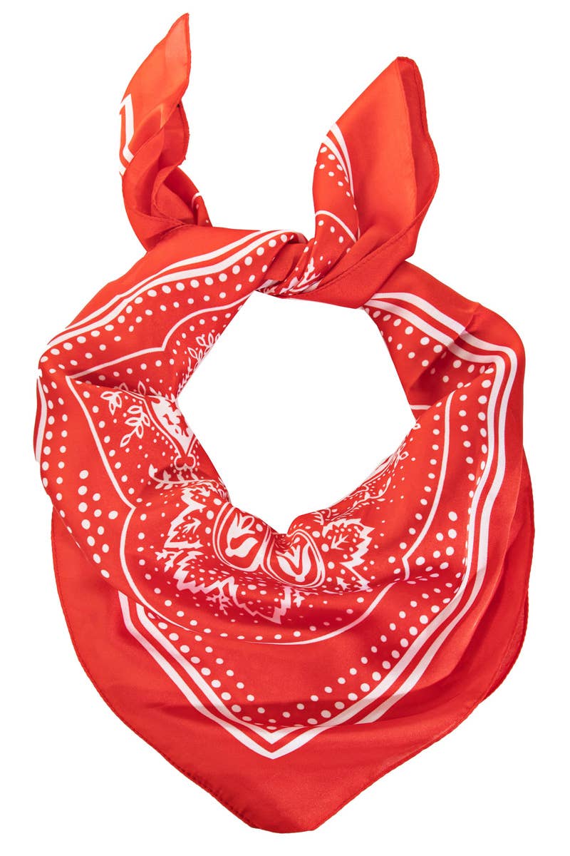 Red  Paisley Design Square Bandana Scarf