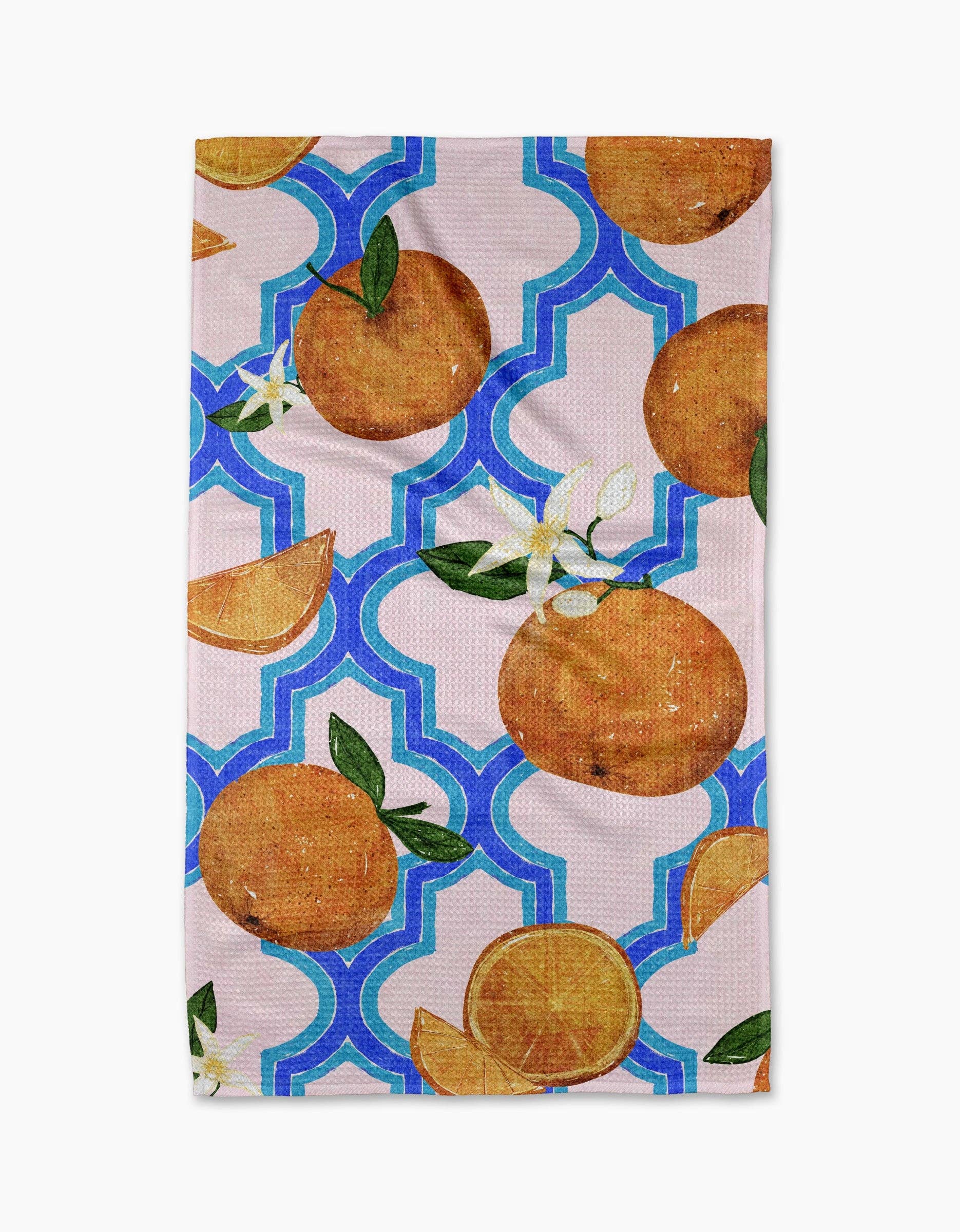 Geometry Orange Trellis Tea Towel
