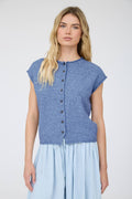 Raw Edge Sleeveless Lightweight Cardigan Plus