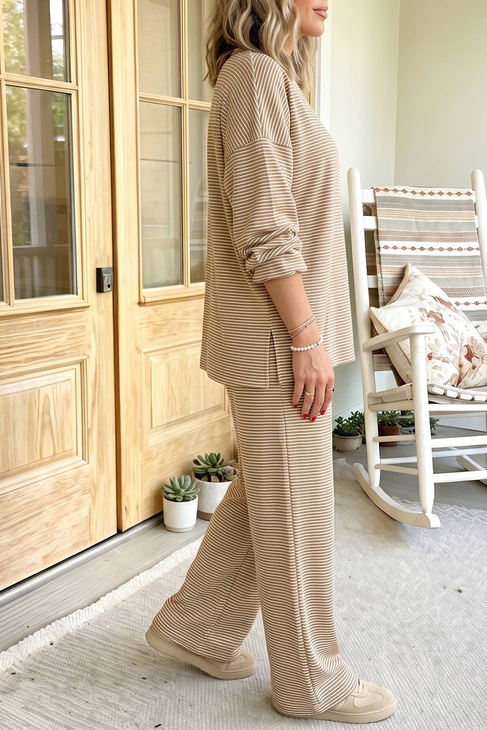 Coco Oversized Stripe Top and Pants Set