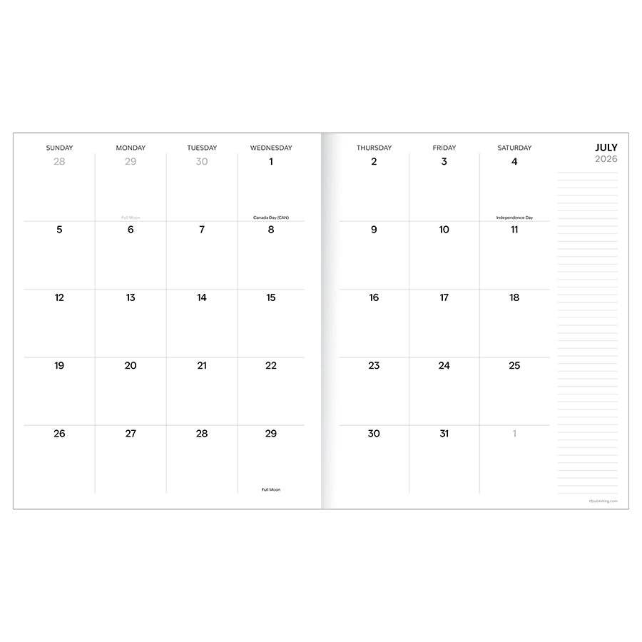 2026/2027 Blocked Colors Large Monthly Planner