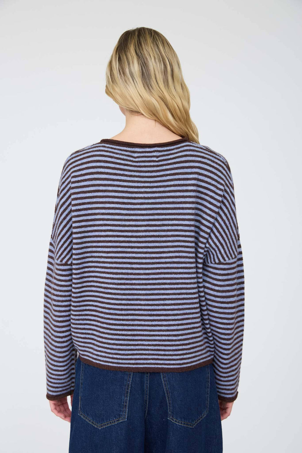 Stripe Button Down Long Sleeve Cardigan
