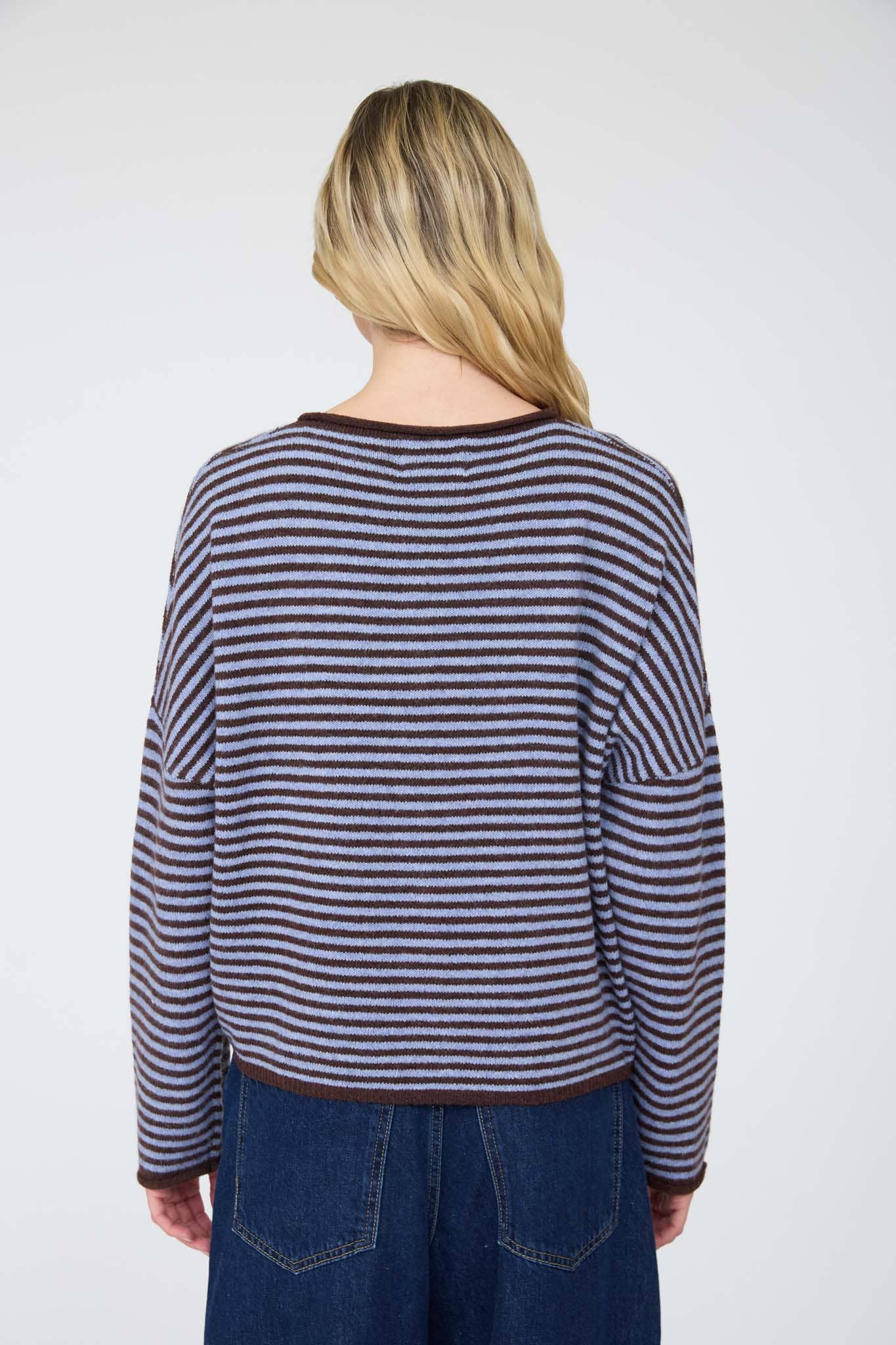 Stripe Button Down Long Sleeve Cardigan