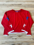 Star Patched Long Sleeve Jersey Top