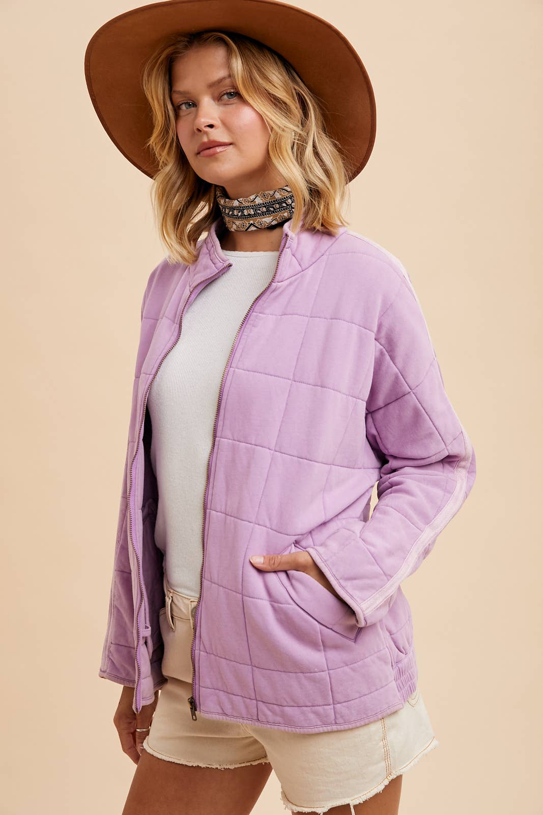 Garment Washed Quilted Jacket