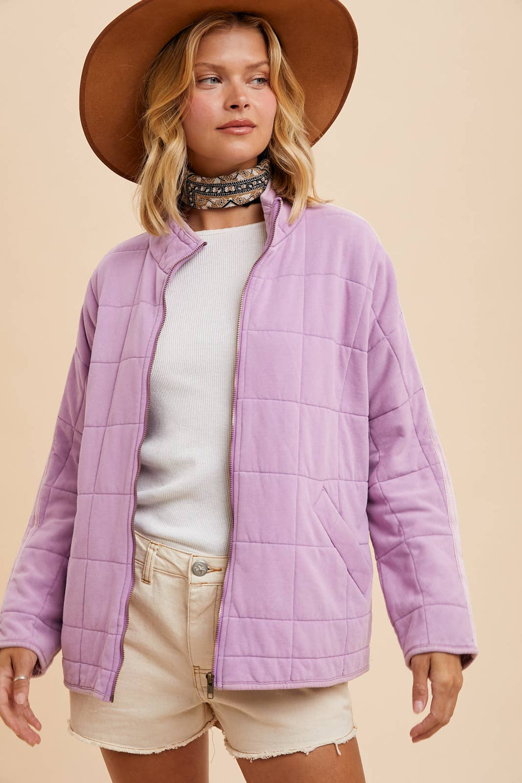 Garment Washed Quilted Jacket
