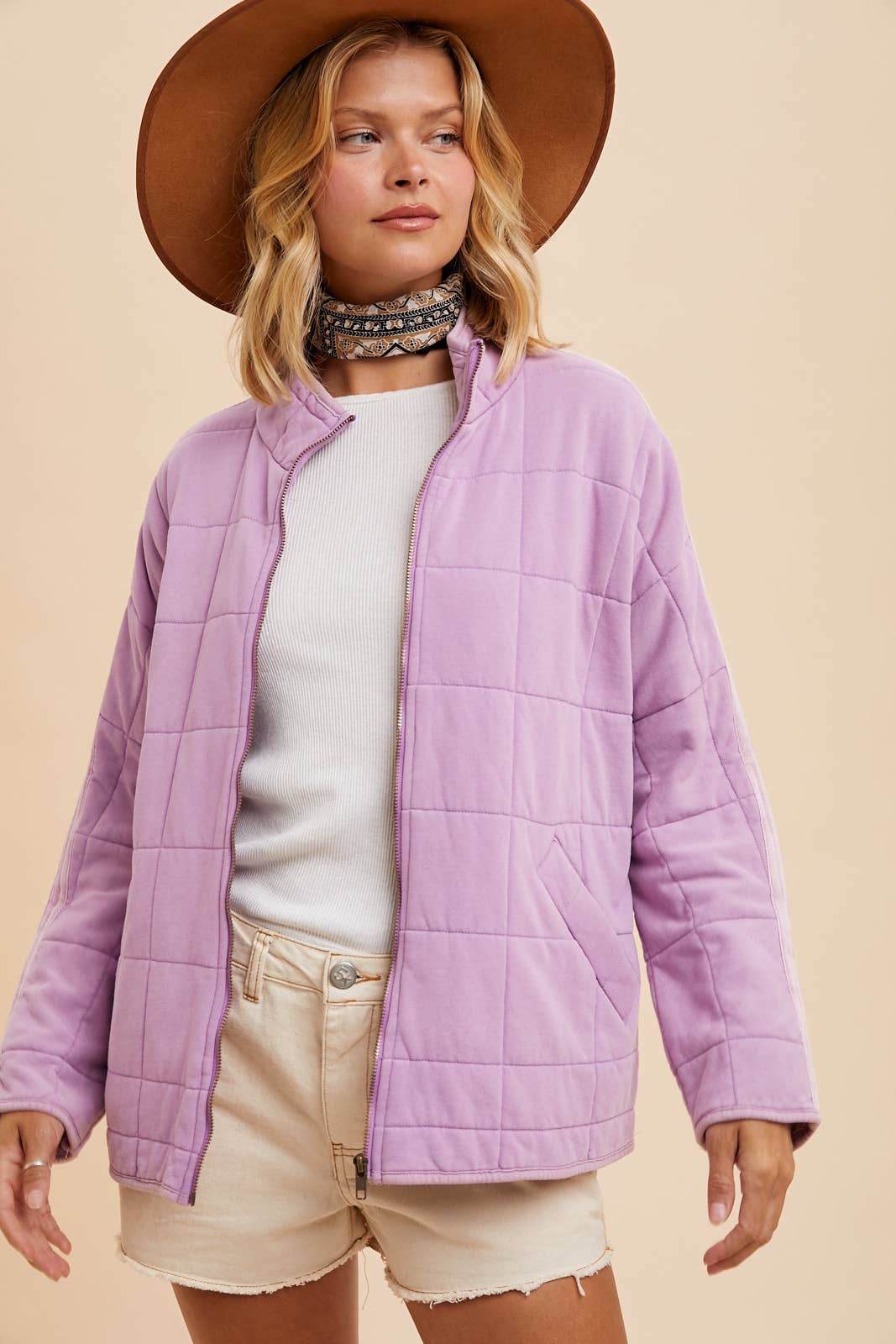 Garment Washed Quilted Jacket