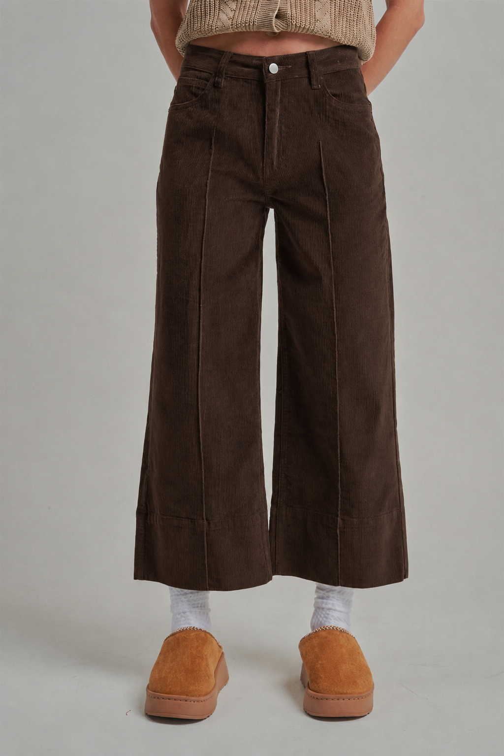 Stretch Corduroy Wide Leg Pants