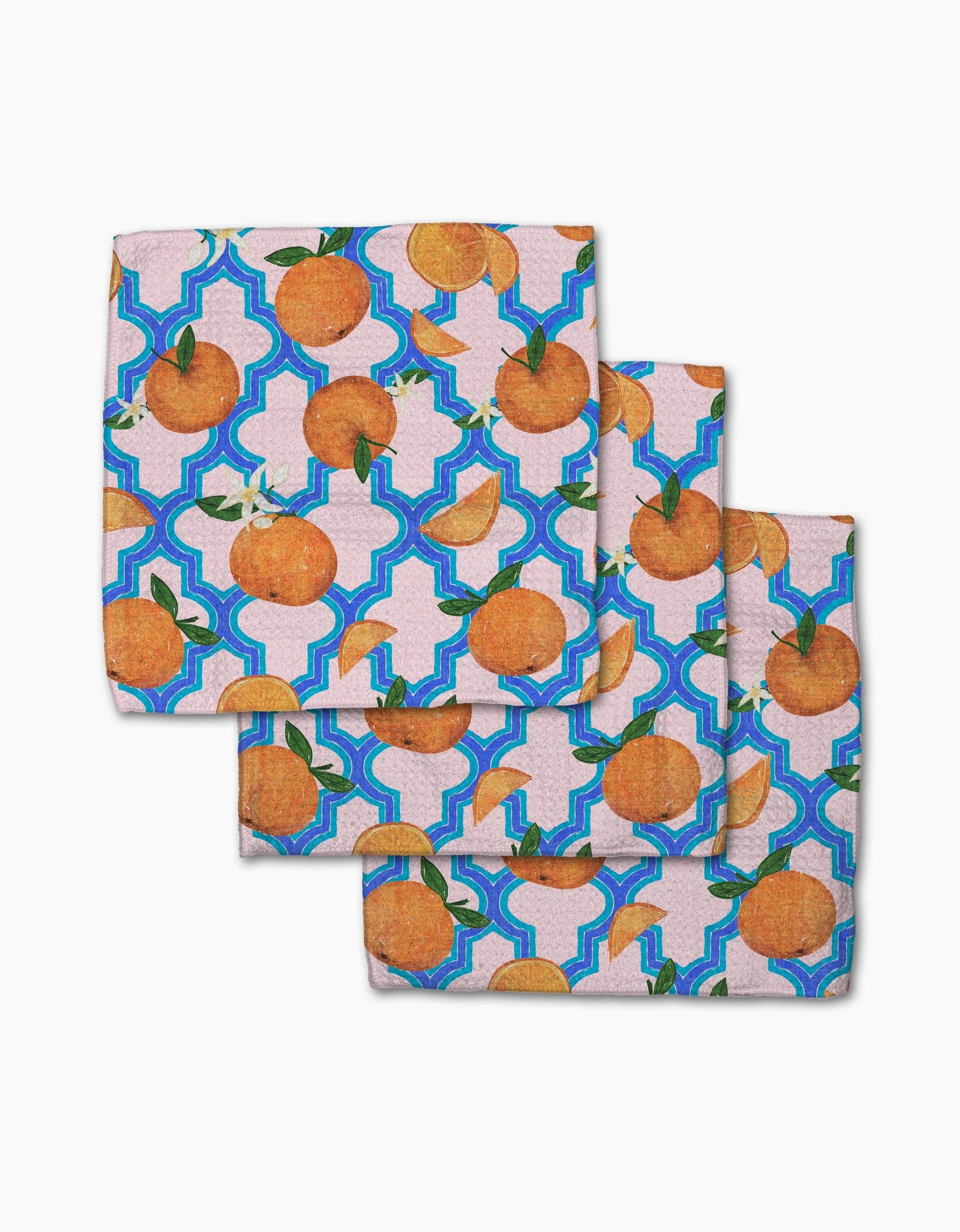 Geometry Orange Trellis Dishcloth Set