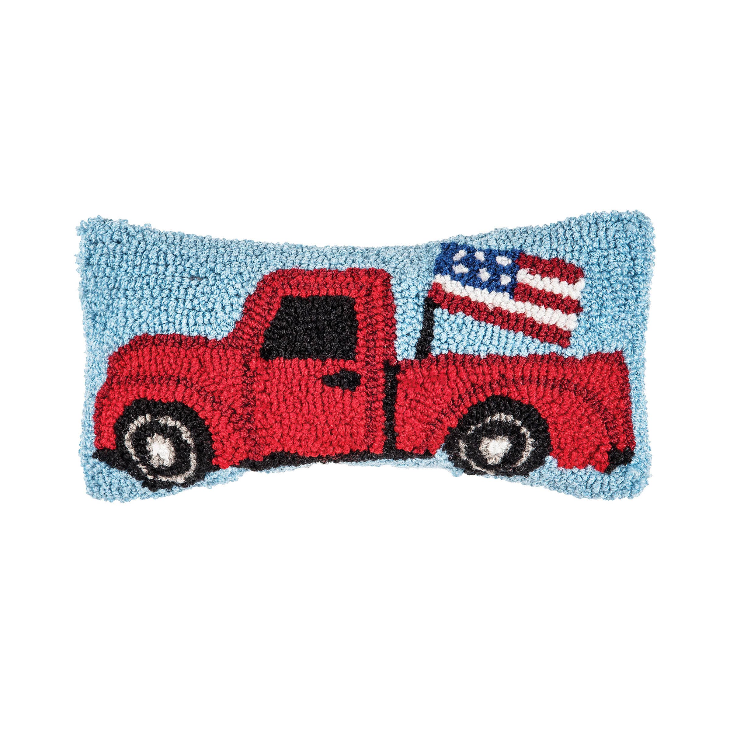 Patriotic Americana Red Truck 4th Of July Throw Pillow