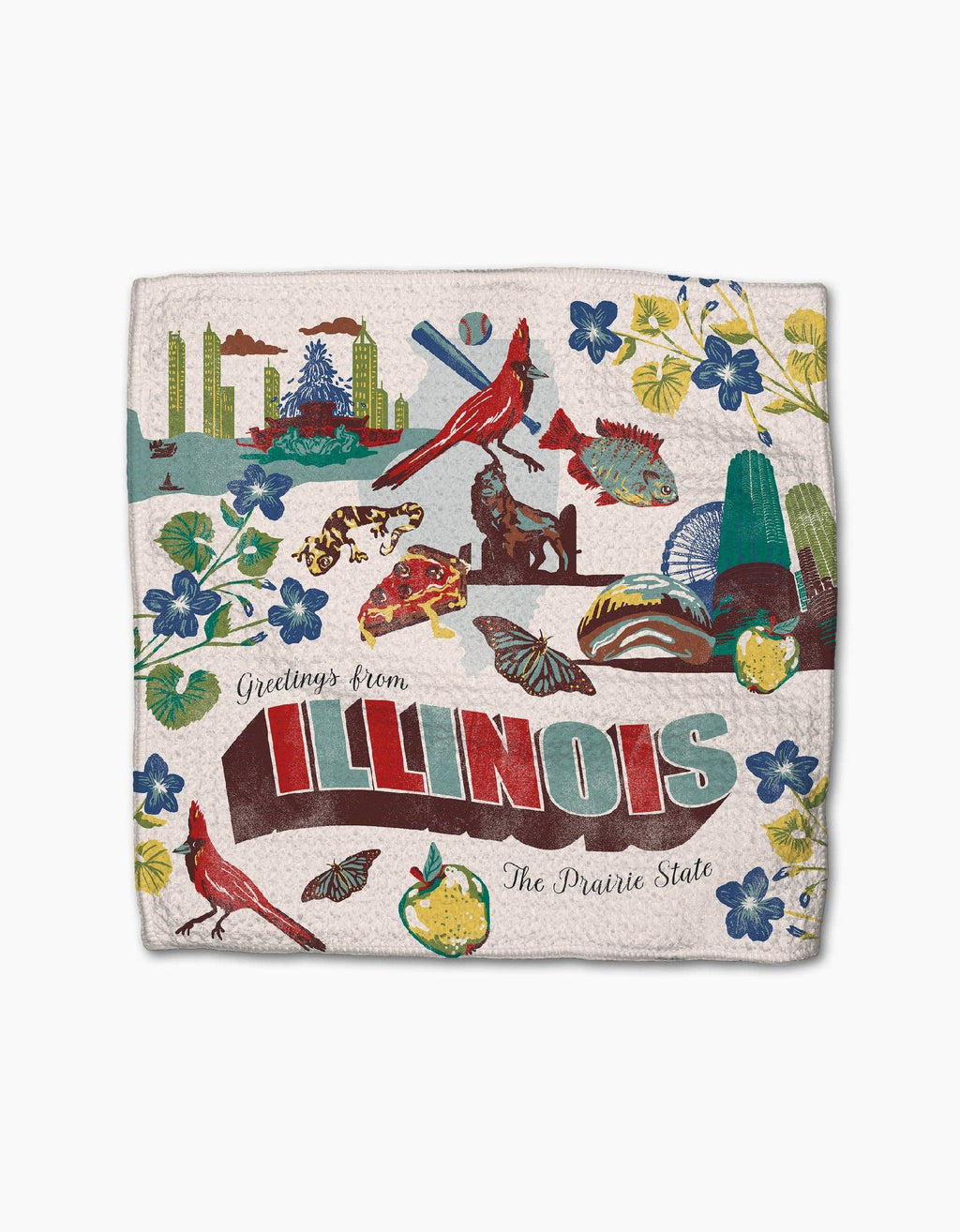 Geometry Greetings From Illinois Dishcloth Set