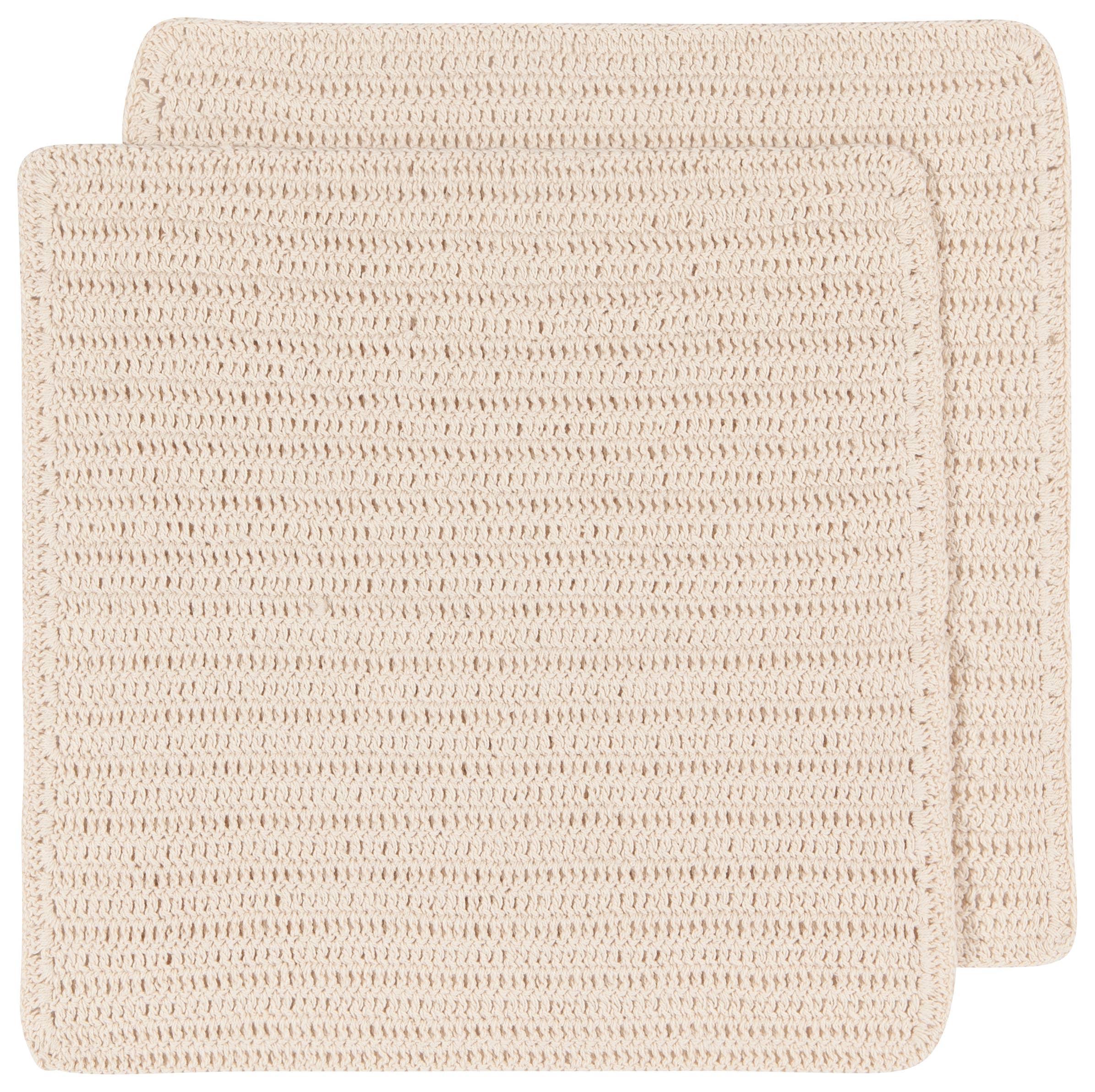 Homespun Natural Crocheted Dishcloths Set of 2