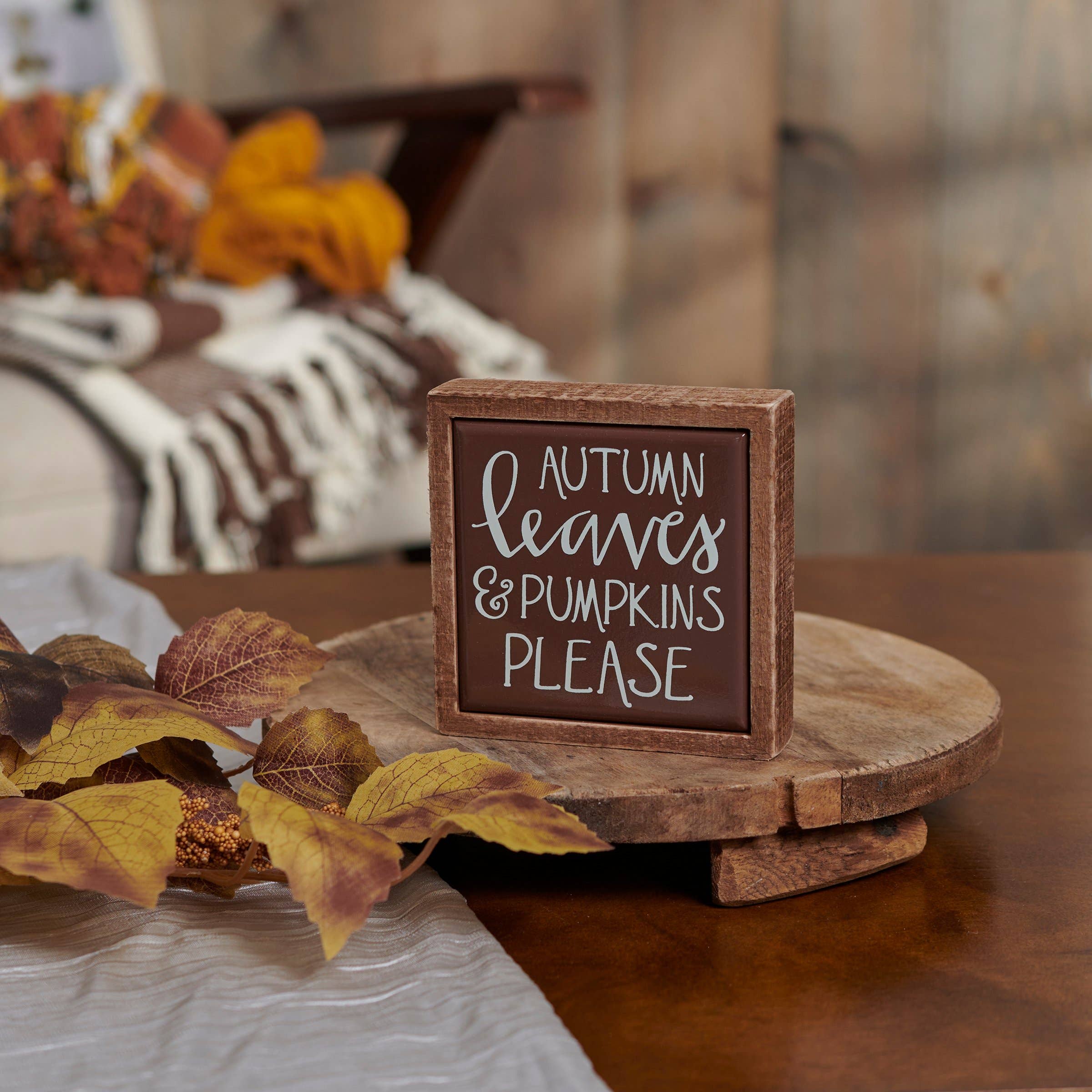 Autumn Leaves Mini Box Sign