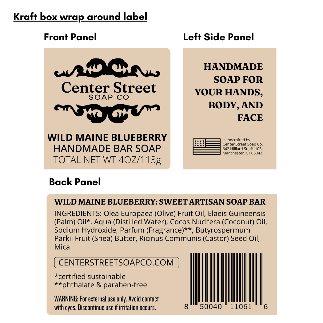 Wild Maine Blueberry Vegan Handmade Bar Soap