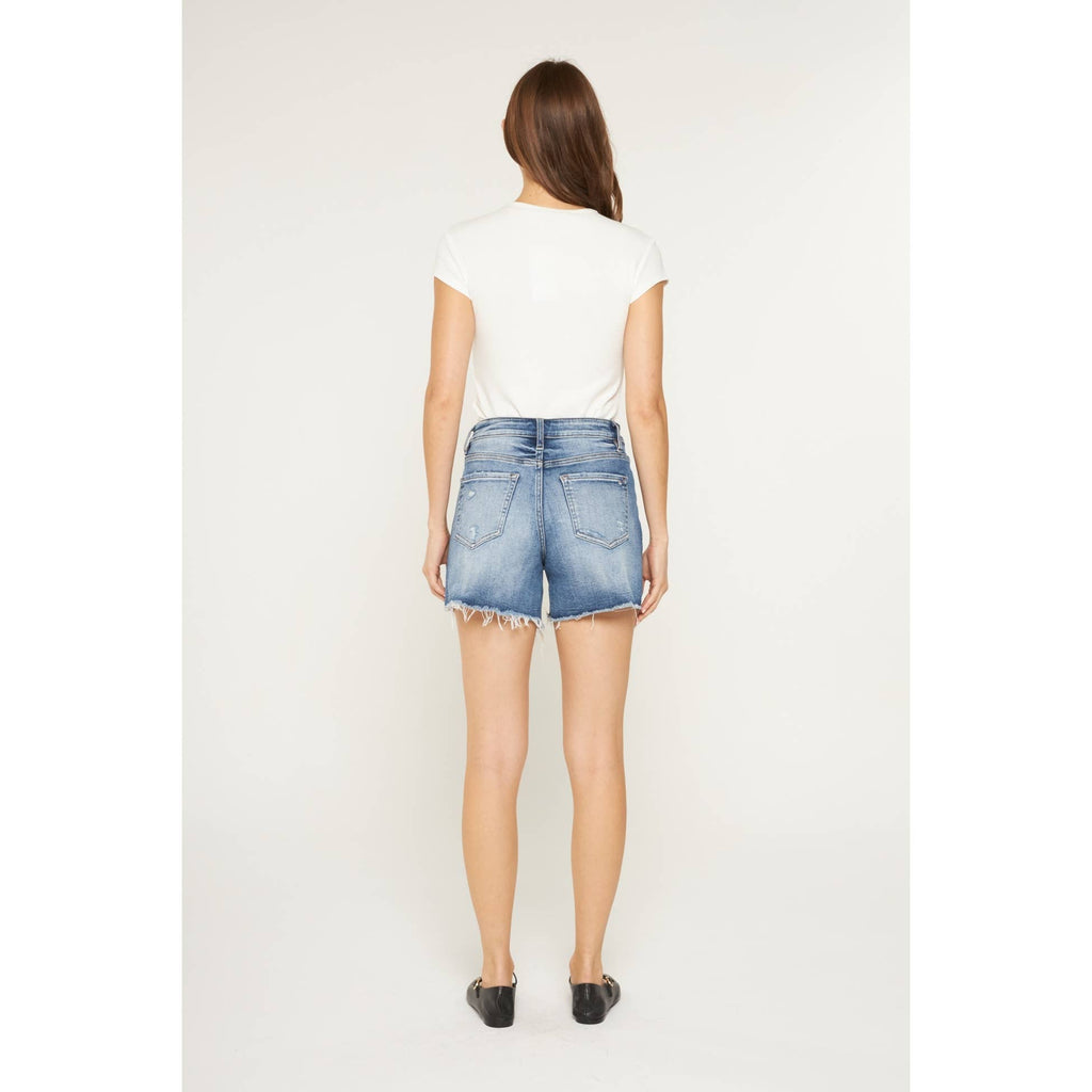 Mica Denim Super High Raw Hem Shorts