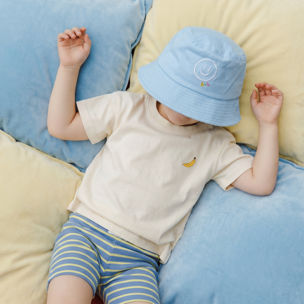 Smiley Cotton Twill Baby + Kids Organic Bucket Hat