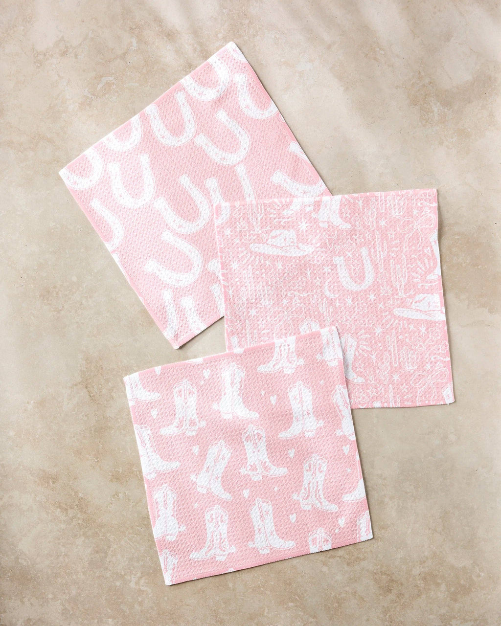 Geometry Chic Lucky Boots Dishcloth Set